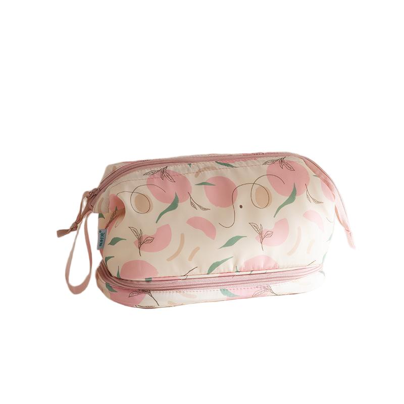 Printed Double‑Layer Travel Toiletry Cosmetic Bag