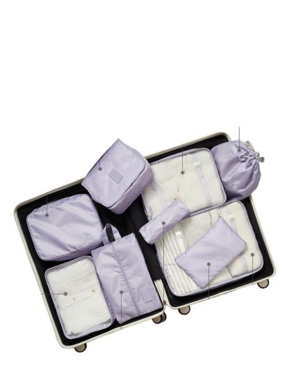 Solid‑Color 10‑Piece Travel Packing Organizer Set