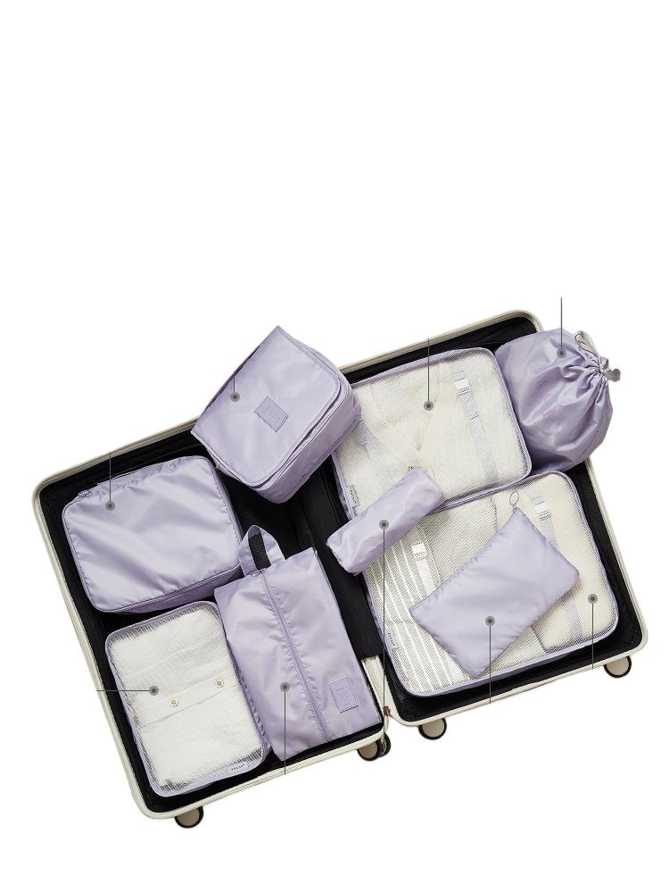 Solid‑Color 10‑Piece Travel Packing Organizer Set