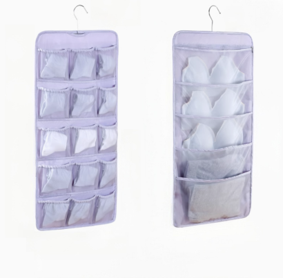 Double‑Sided Hanging Closet Storage Organizer With Mesh Pockets