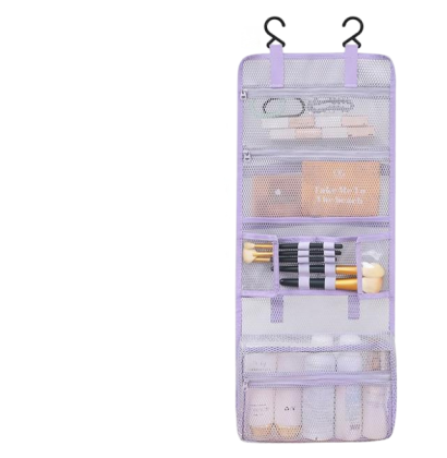 Hanging Mesh Travel Toiletry Organizer with Multi‑Compartments