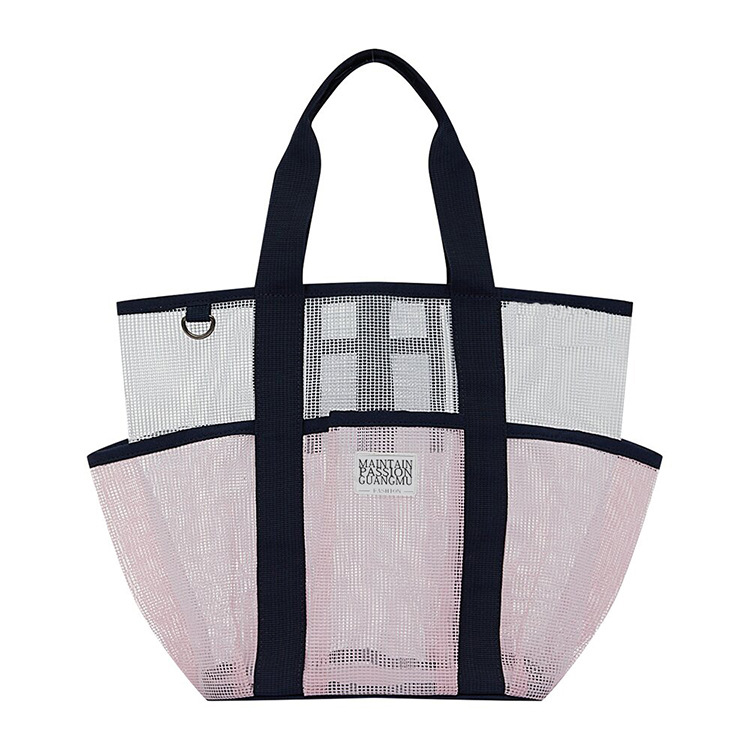 Multi‑Pocket Mesh Travel Beach Tote Bag