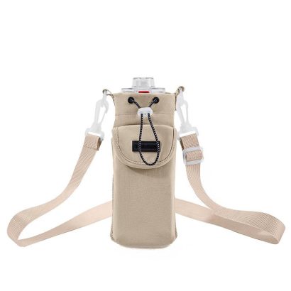 Water Bottle Sling Bag with Front Storage Pocket & Adjustable Strap