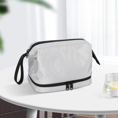 Dual‑Layer Travel Toiletry Bag with Wrist Strap