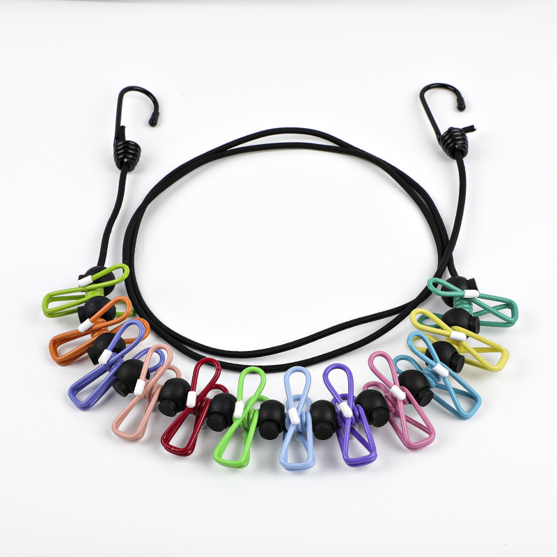 Portable Elastic Travel Clothesline With Multi‑Clips