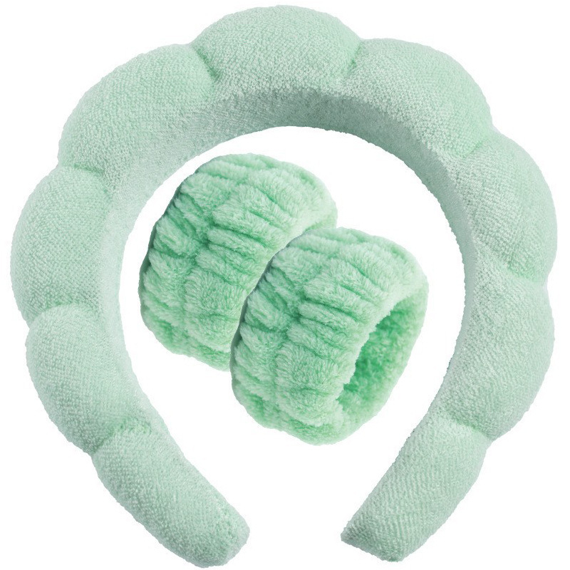 Spa Headband and Wristband Set For Skincare Washing Face