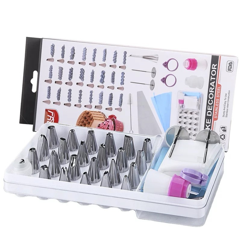 65-Piece Stainless Steel Piping Tips Set