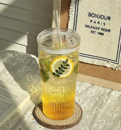 600ml Ribbed Glass Tumbler