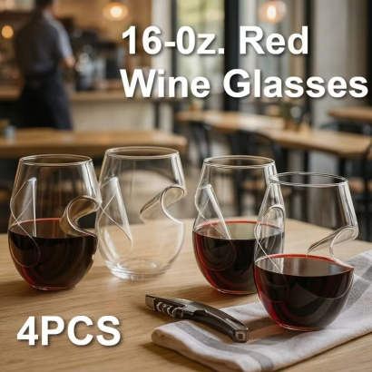 400ml Novelty Shaped Glass Tumbler Set of 4