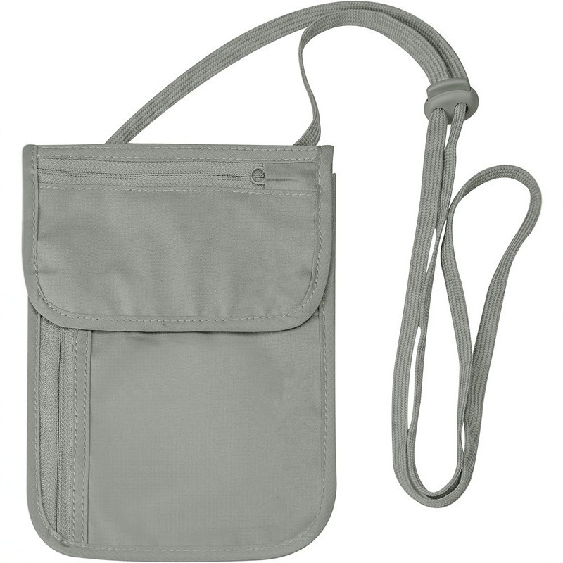RFID Neck Passport Wallet - Anti-Skimming Travel Document Holder