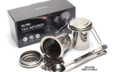 TST-0129 Tea Infuser Set — 2 Tea Strainers + 1 Tea Spoon